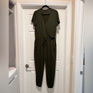 Olive jumpsuit.